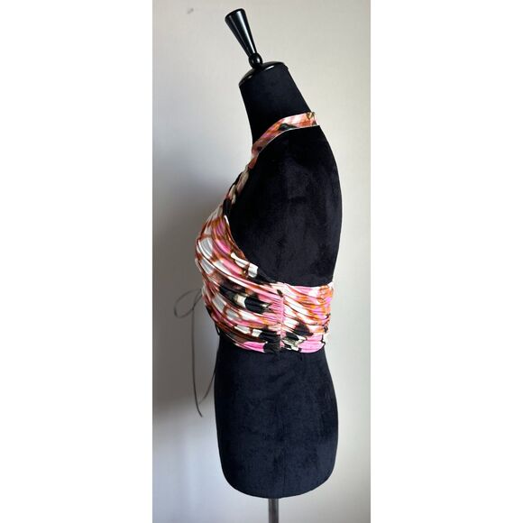 NWT H:OURS REVOLVE Women's Ignacia Crop Top in Pink Butterfly Lace Up Size M - Picture 4 of 10